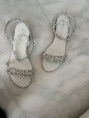 Dimitri’s Workshop from Greece Bridal ankle wrap sandals size 10